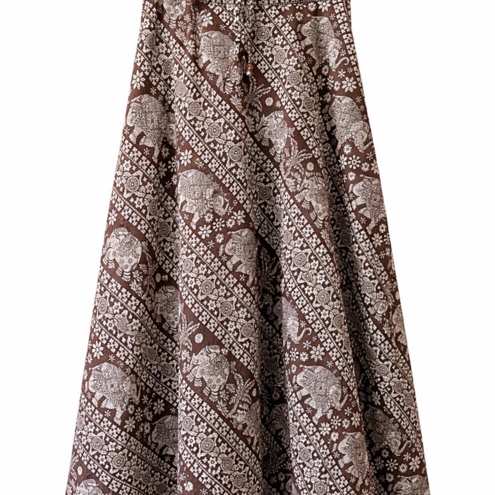 BOHO Earthbound Brown and White Patterned Women's Skirt